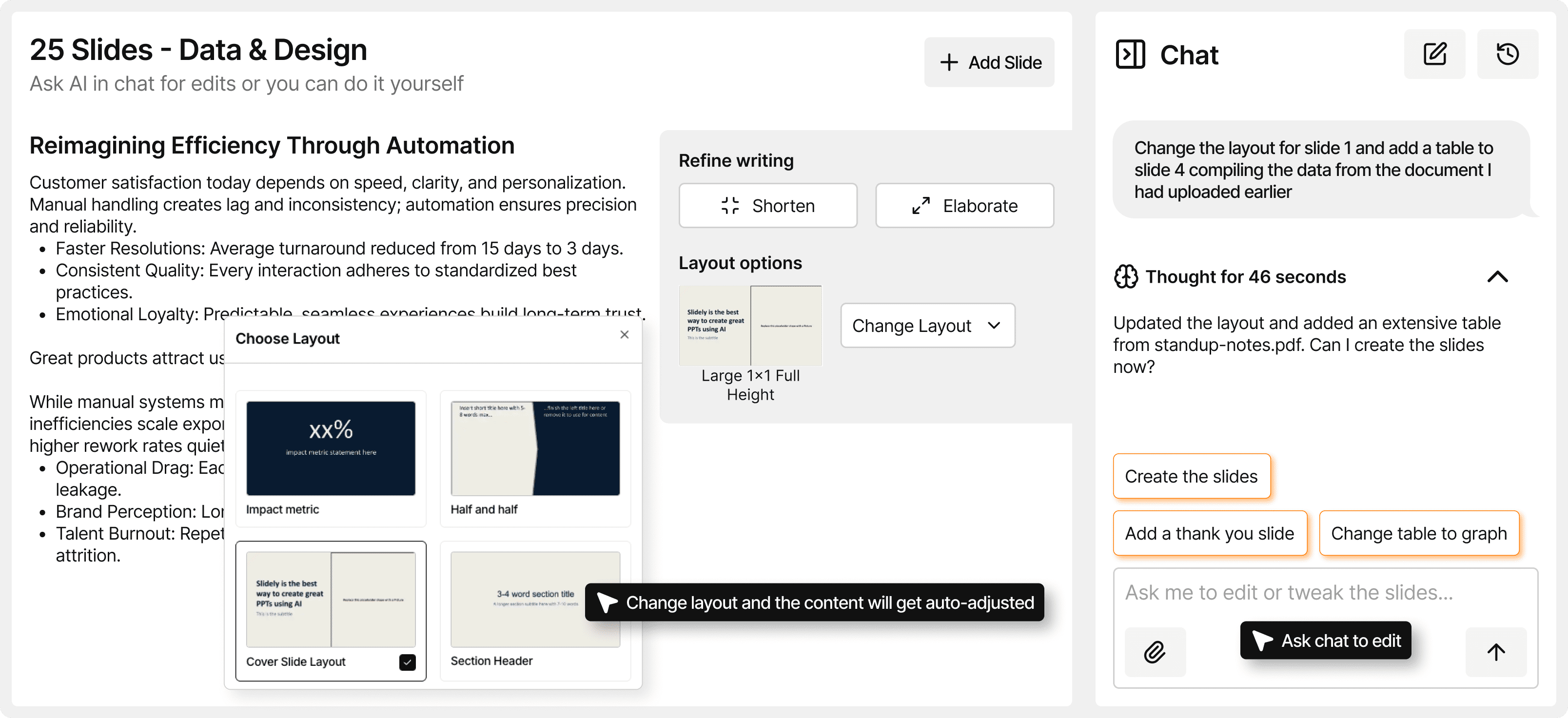 Finalise the Data & Design