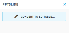 Beautiful.ai control for converting an imported slide to editable content