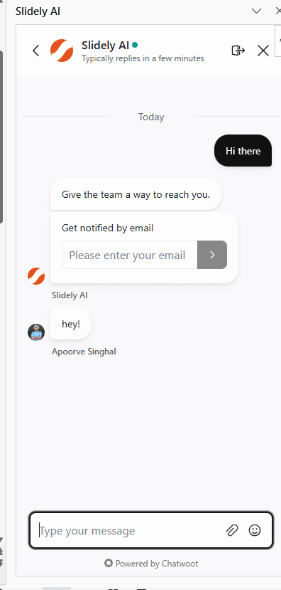 Slidely AI in-product human support