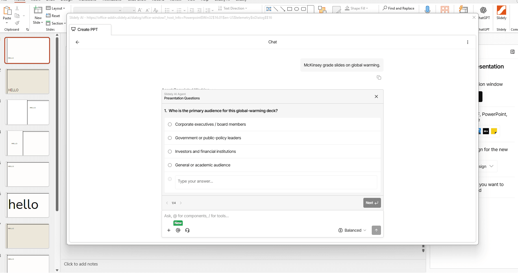 PowerPoint workflow screenshot