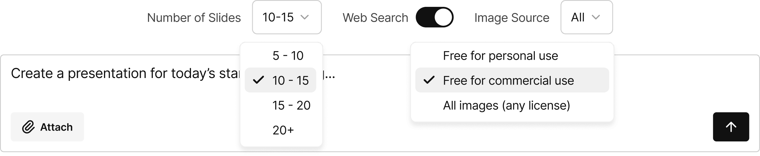 Control what goes into each slide, step by step
