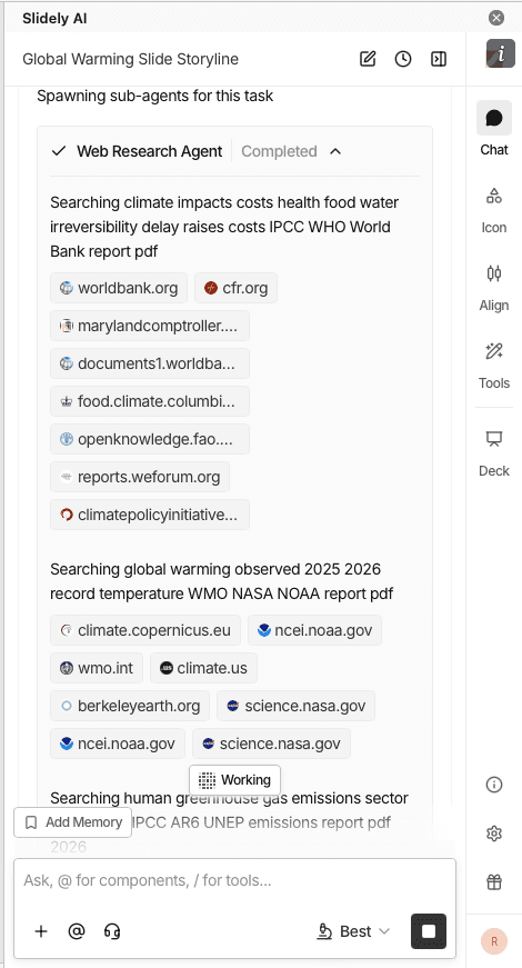 Slidely AI web-research workflow